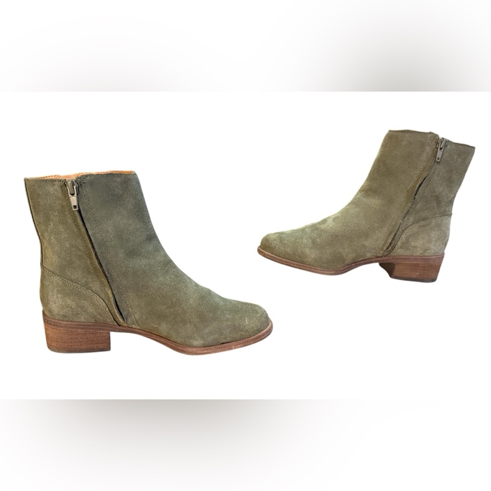 Lucky Brand Suede Ankle Boots Olive Green Women’s Size 6.5 M - Picture 5 of 10